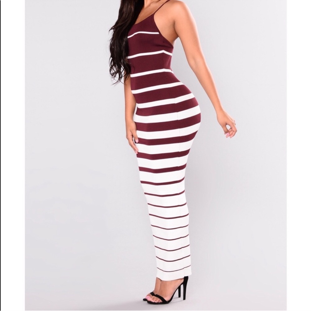 Striped Fashion Nova Knit Maxi Dress